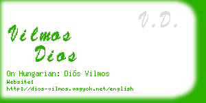 vilmos dios business card